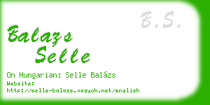 balazs selle business card